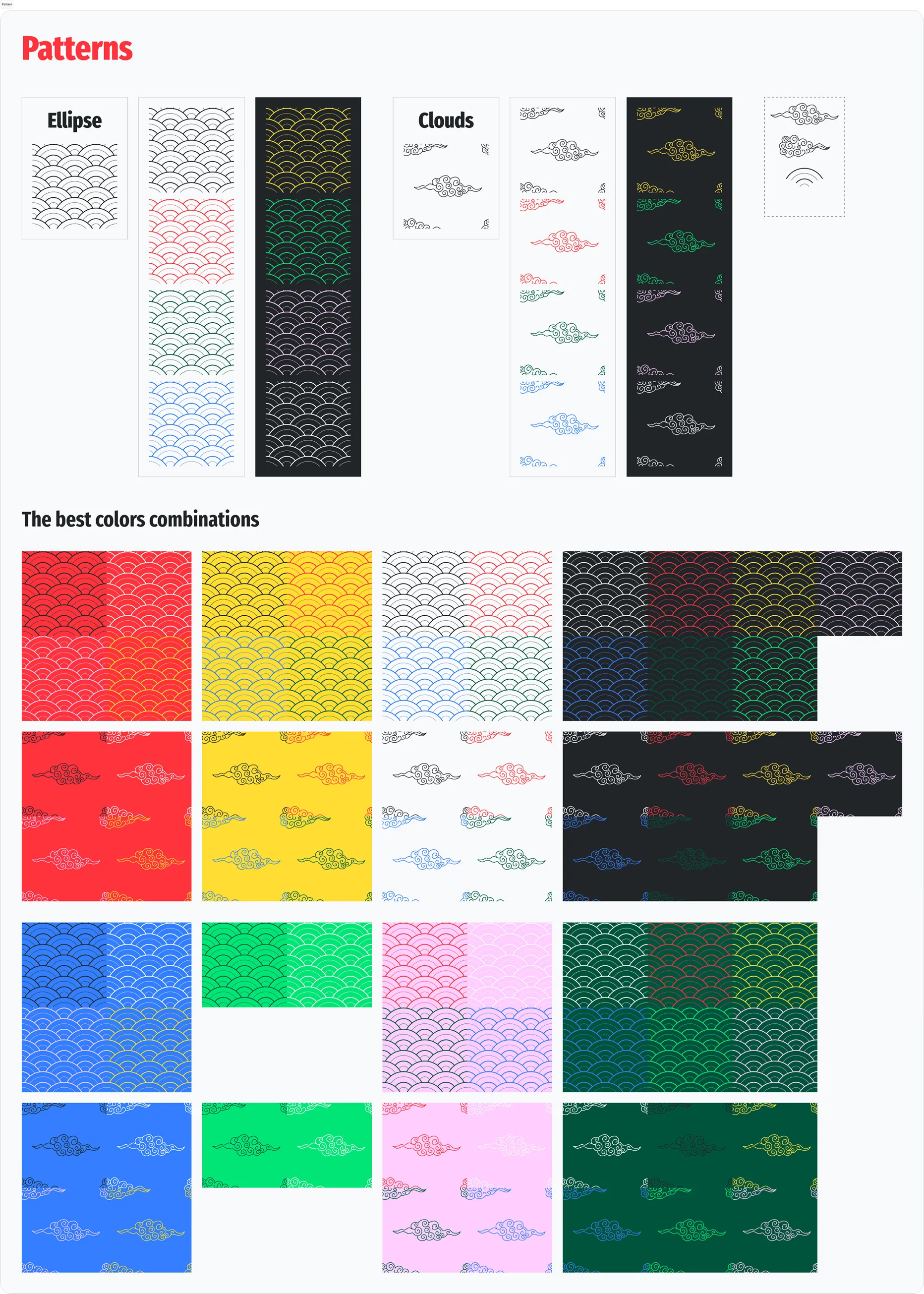 Brand book — wave and cloud patterns