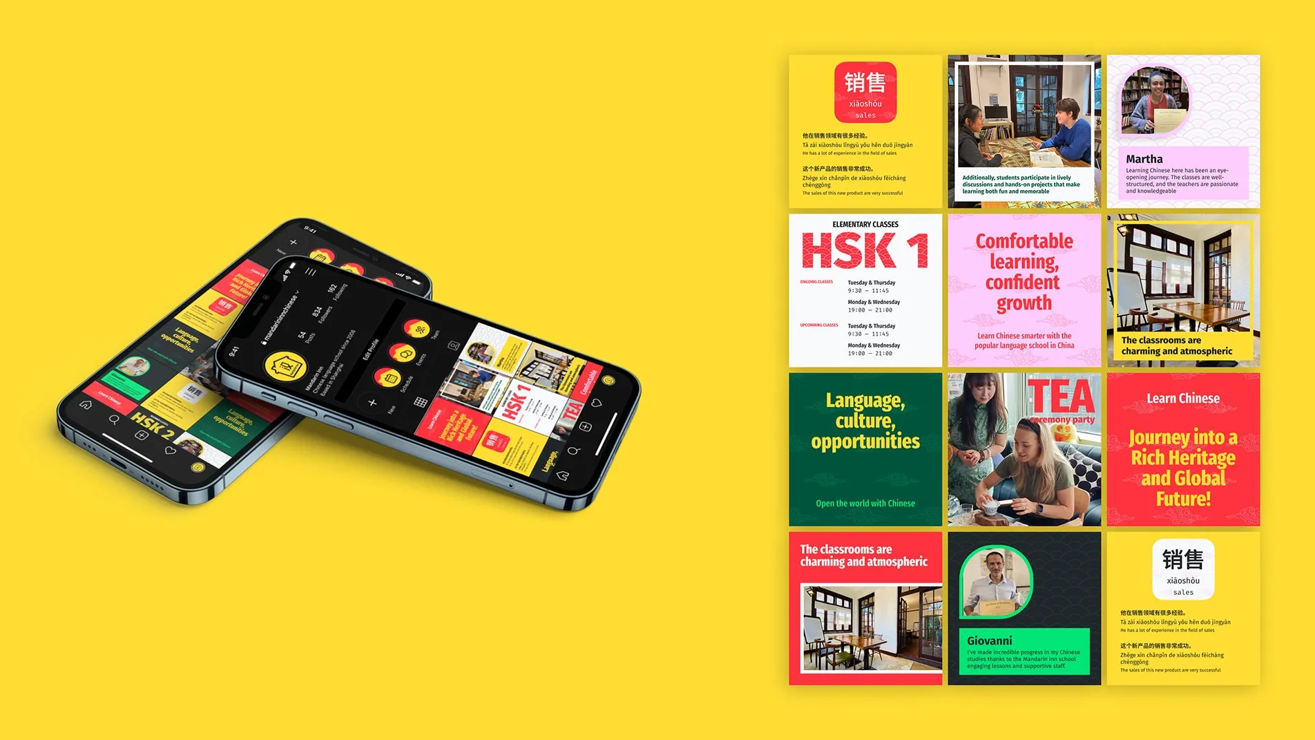 Social media posts and the app on phones