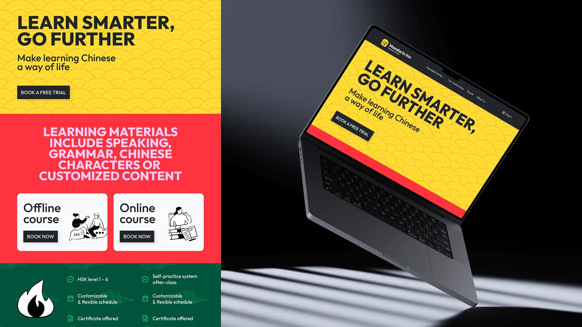 The school's website on a laptop