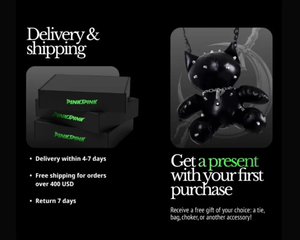Delivery and shipping information screen